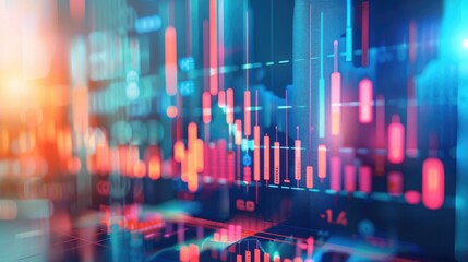 Abstract representation of financial growth with glowing graphs