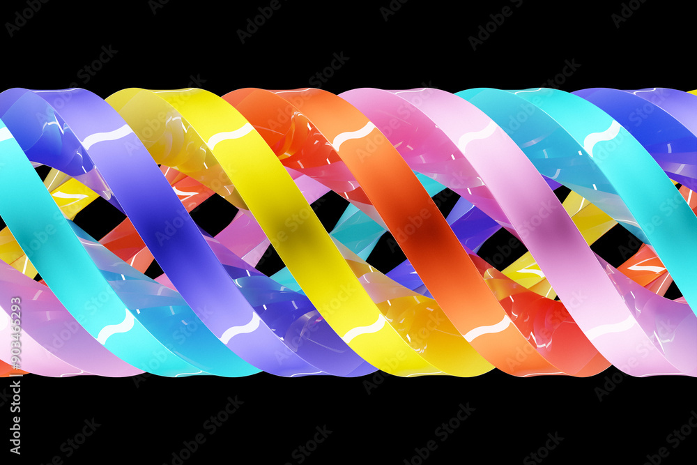Poster 3d illustration of a colorful abstract background with lines. print from the waves. modern graphic t