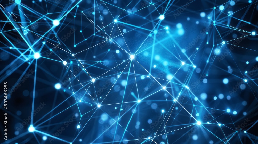 Poster abstract network connection visual representing data transmission in technology environment