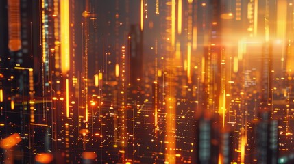 Obraz premium Digital data analysis with dynamic, glowing visuals