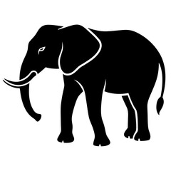 Elephant silhouette vector art illustration design