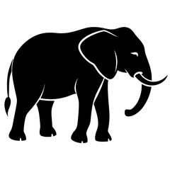 Elephant silhouette vector art illustration design