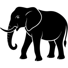 Elephant silhouette vector art illustration design
