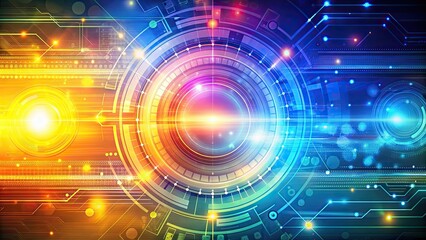 Obraz premium Abstract technology background with bright colors and realistic details , technology, abstract, bright, colors, realistic
