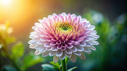 Fototapeta premium Close-up of a small chrysanthemum flower, chrysanthemum, small, close-up, delicate, petals, nature, blooming, floral, plant