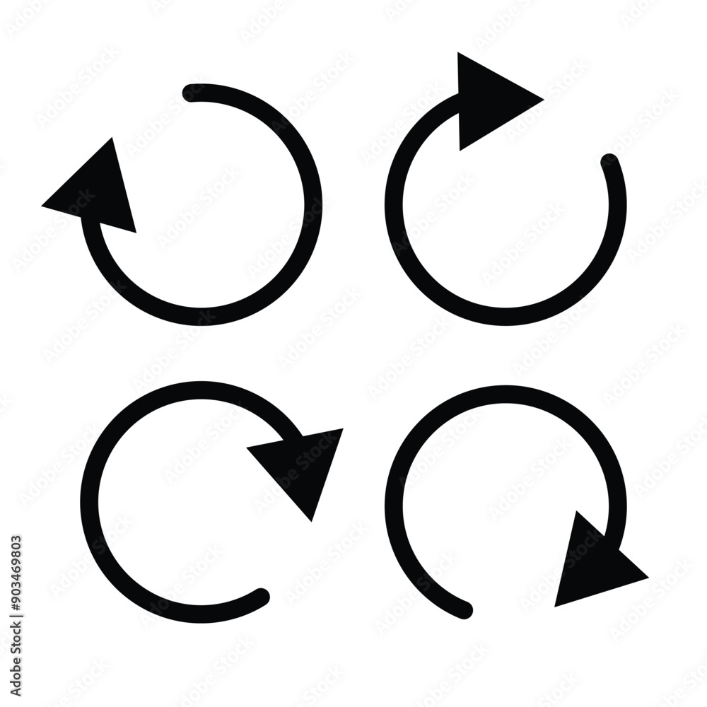 Poster reload, refresh, redo undo button icon. reply icon rotation circle arrow pictogram icon