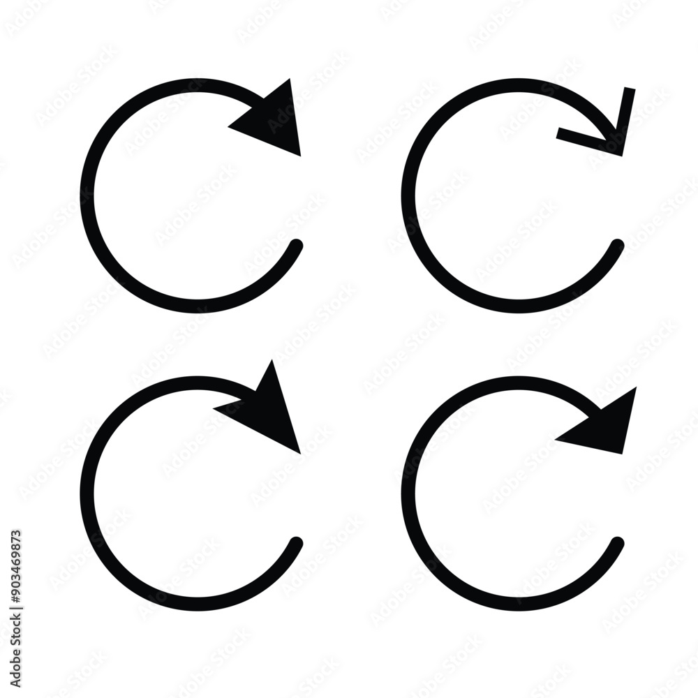 Poster reload, refresh, redo undo button icon. reply icon rotation circle arrow pictogram icon