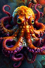 Obraz premium octopus mystic monster colorful fictional character