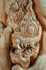 wood carving thai art sculpture