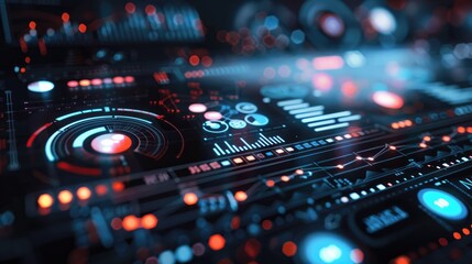 Fototapeta premium Digital marketing strategy layout with futuristic elements