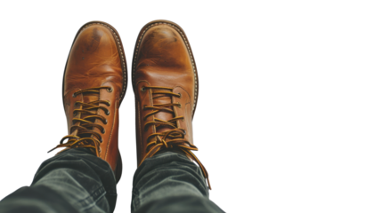 Brown shoes on transparent background 