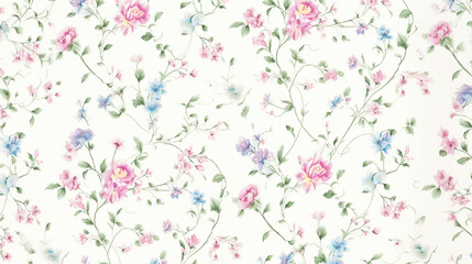 a beautiful vintage pastel floral pattern on white background,  patterns, background, wallpaper.