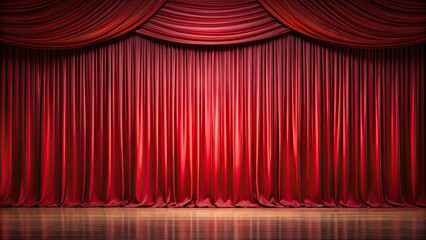 Large red curtain stage , theater, performance, show, event, grand, dramatic, entertainment, backdrop, stage, drapes, velvet