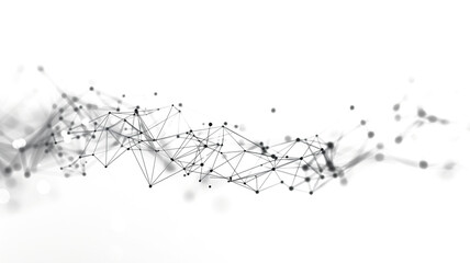Abstract technology background with network connections on transparent background