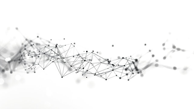 Abstract technology background with network connections on transparent background