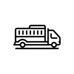 Black line icon for shipping