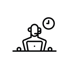 Black line icon for support