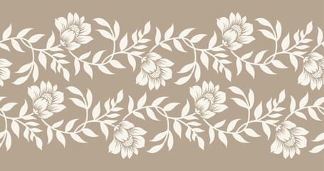 Obraz premium Vector seamless lacy floral border design