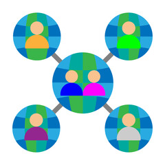 Business Network Vector Flat Icon Design