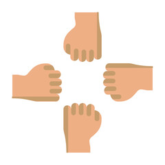 Joined Hands Vector Flat Icon Design