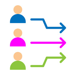 Unified Team Vector Flat Icon Design