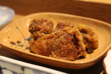 Japanese cuisine : Duck cutlet in Kyoto, Japan