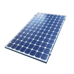 3D Solar Panel icon, on isolated transparent background