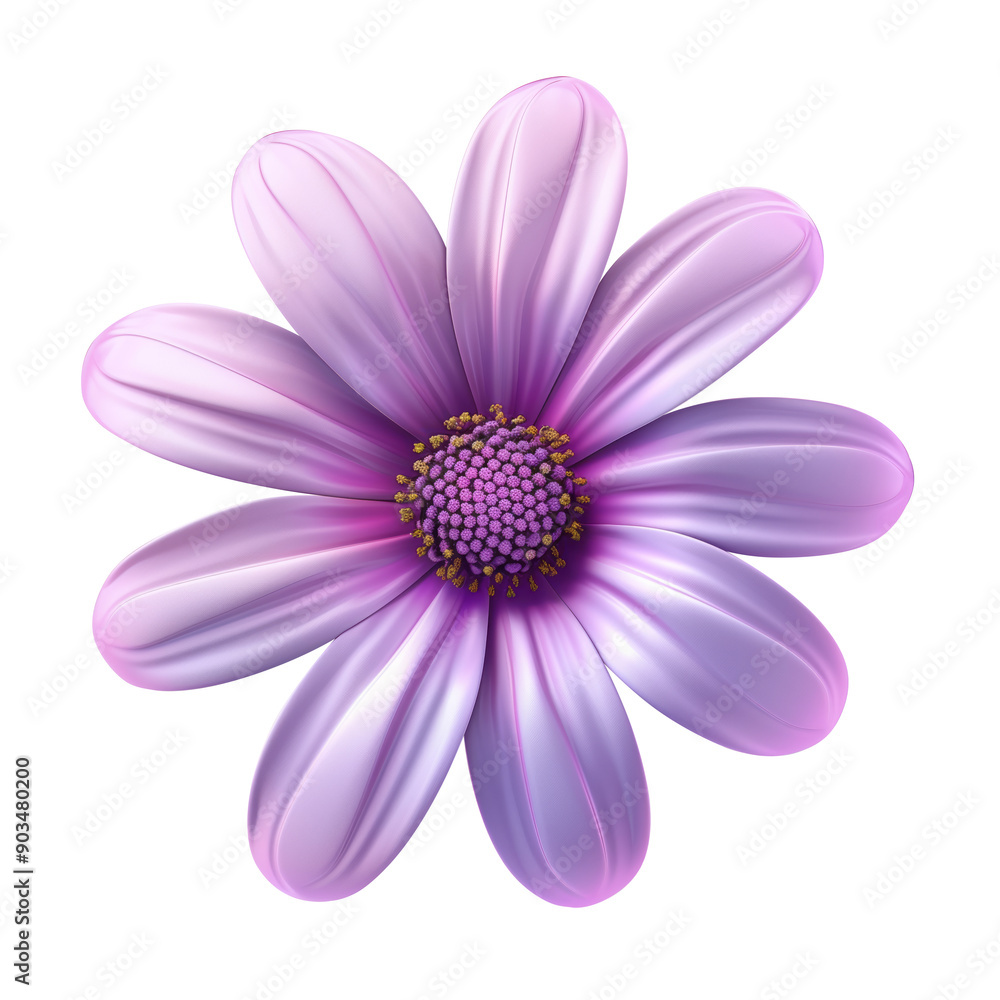 Sticker 3D Flower icon, on isolated transparent background