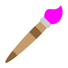 Paint Brush Vector Flat Icon Design