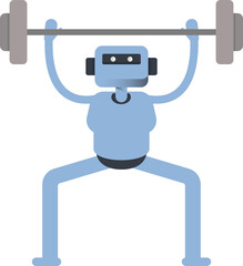 Humanoid Character Lifting Barbell
