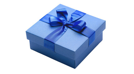 Obraz premium Blue gift box, Christmas gift, present, on transparent background 