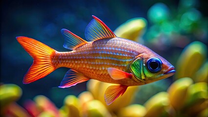 Fototapeta premium Isolated bright cardinalfish on a background, cardinalfish, isolated, bright, background, fish, marine life, underwater