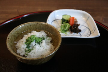Japanese cuisine : Chazuke and pickles in Kyoto, Japan