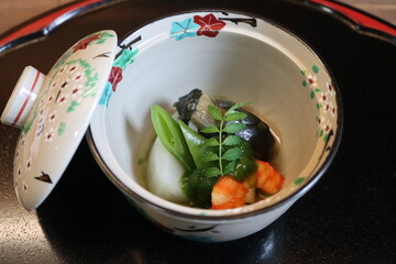 Japanese cuisine : Stewed vegetables in Kyoto, Japan