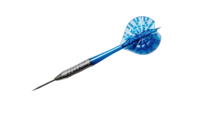 Blue dart arrow on transparent background
