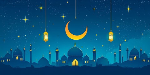 Islamic Arabian design background with beautiful lantern
