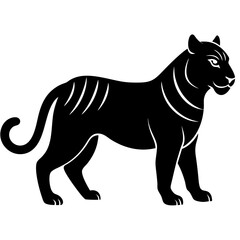 Black tiger silhouettes vector illustration template