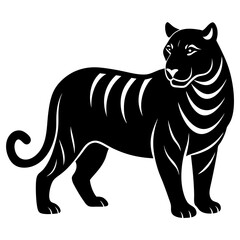 Black tiger silhouettes vector illustration template