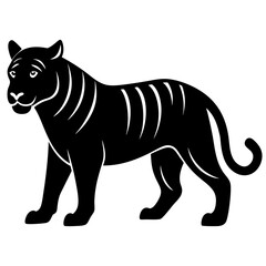 Black tiger silhouettes vector illustration template