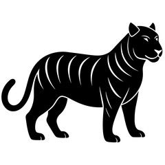 Black tiger silhouettes vector illustration template