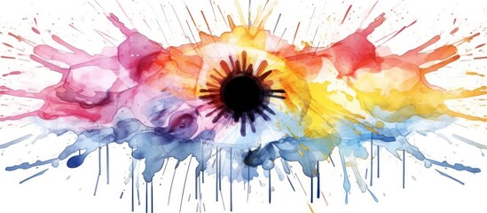 Fototapeta premium Abstract Watercolor Eye with Splashes of Color