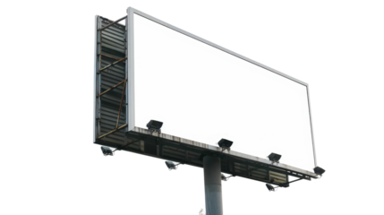 Blank billboard on transparent background 