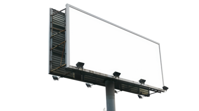 Blank billboard on transparent background 
