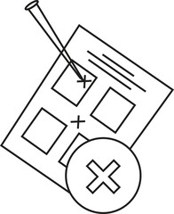 Vote Manual Line Icon, Outline Vector Symbol Illustration. Editable Stroke.
