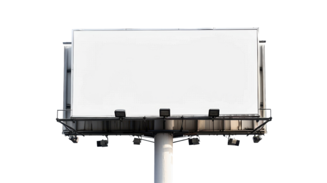 Blank billboard on transparent background 