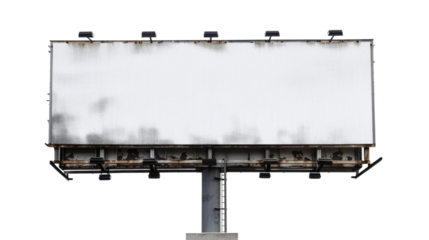 Blank billboard on transparent background 