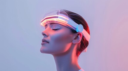Brain activity monitoring EEG headband for mental health tracking, neurotechnology wearables.