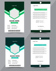 Modern ID card design template. Corporate identity card design. Professional employee id card. Vector  