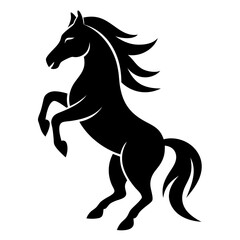 Dynamic Equine Symbol Vector Illustration of Silhouette Rearing Horse Icon
