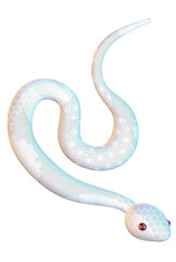 白蛇の3ⅾイラスト　和柄